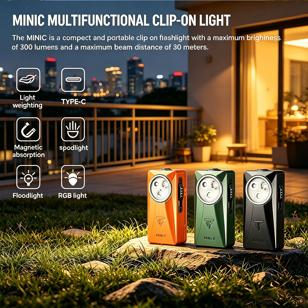 Edc Carry Clip - Linterna LED Trustfire MINIC de 800