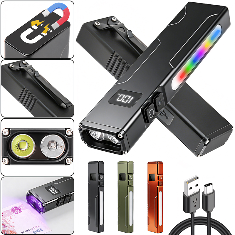 Edc Carry Clip - Linterna Multifuncional EDC con Luz UV