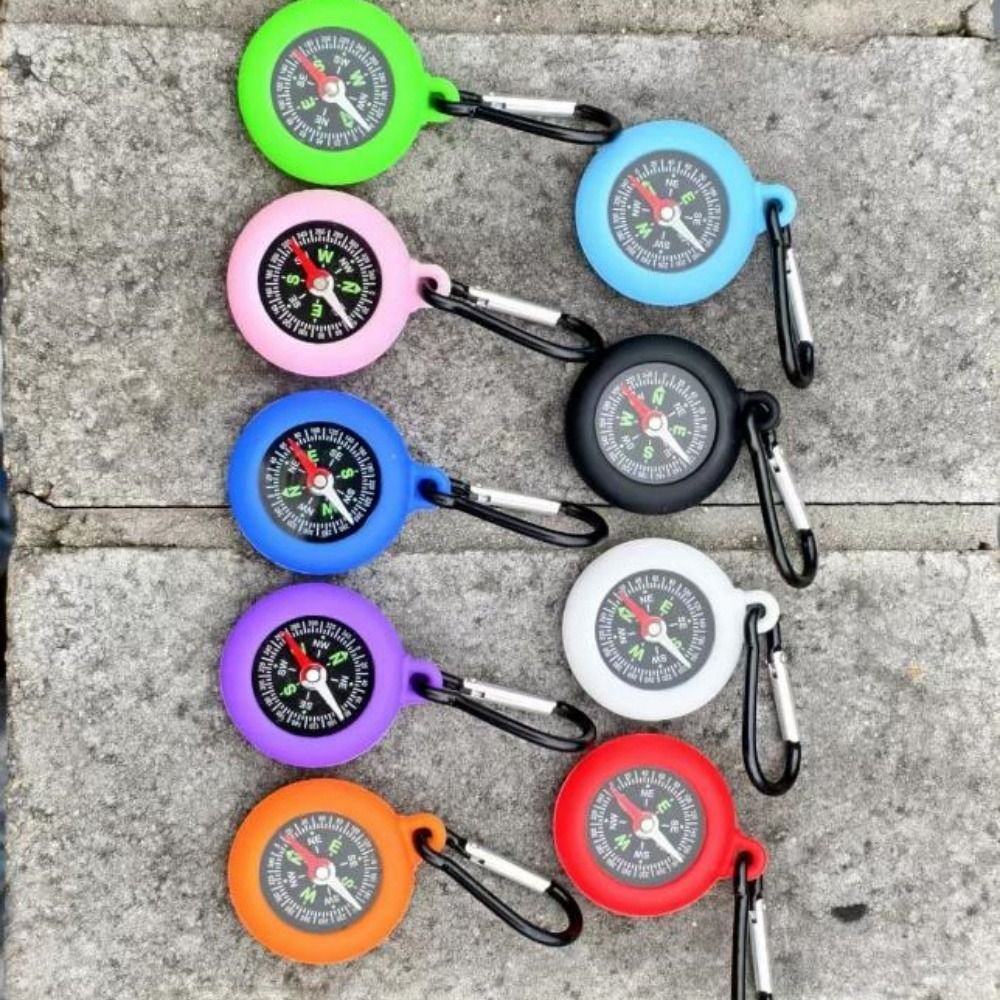 Compass Keychain Mini - Mini mosquetón de supervivencia para exteriores