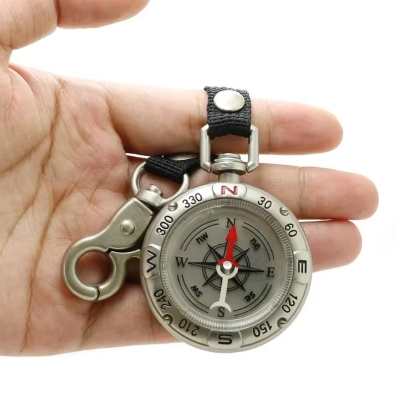 Compass Keychain Mini - Mini Brújula con Cordón para Llavero,