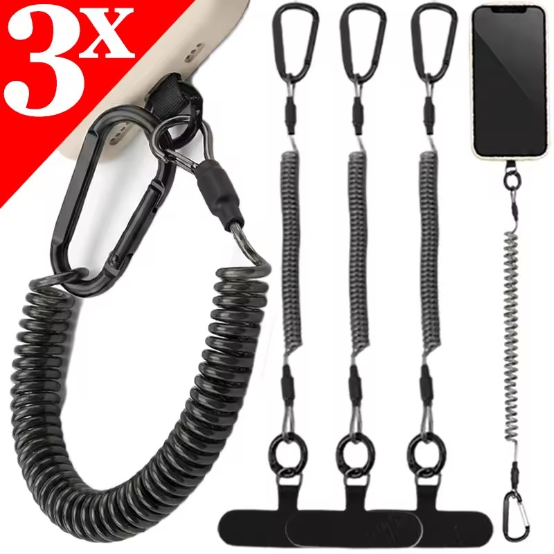Carabiner Keychain - Cuerdas Antipérdida Flexibles para Teléfono, Correa