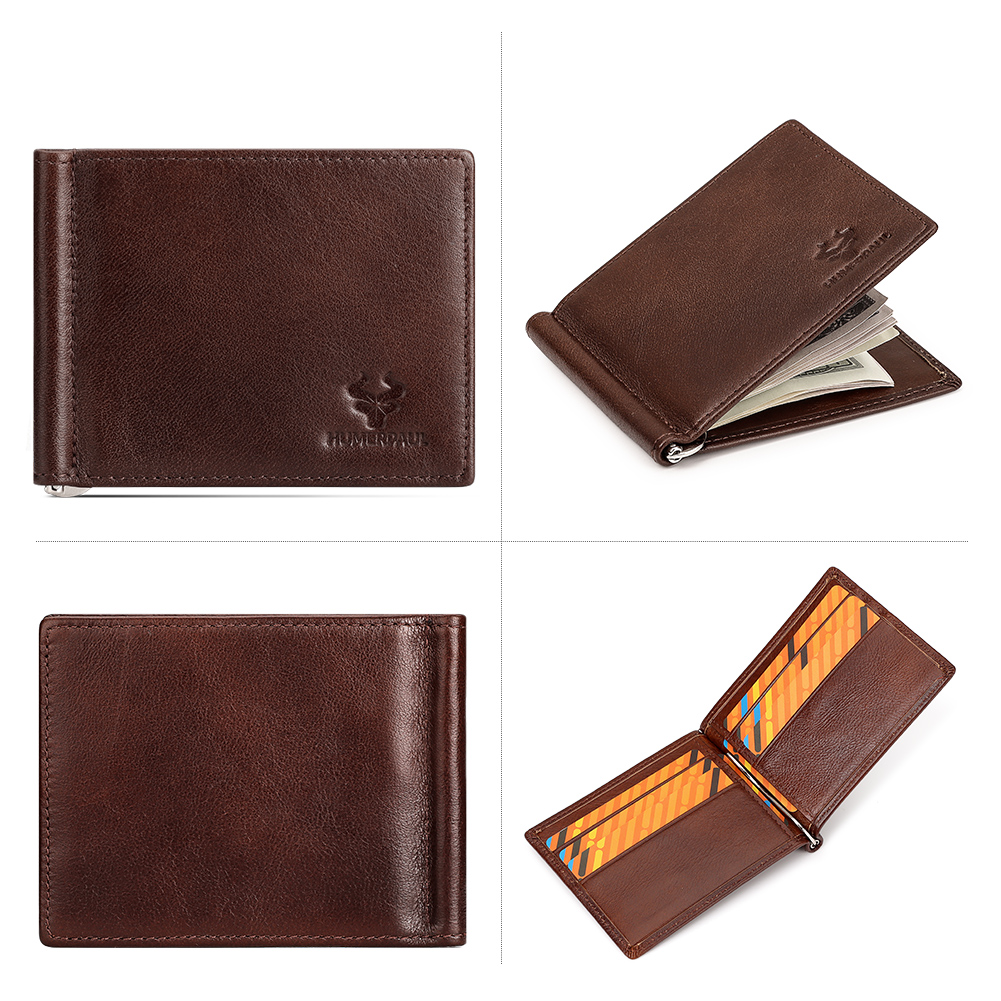 Cartera delgada de cuero genui - Money Clip Magnetic reseña y precio