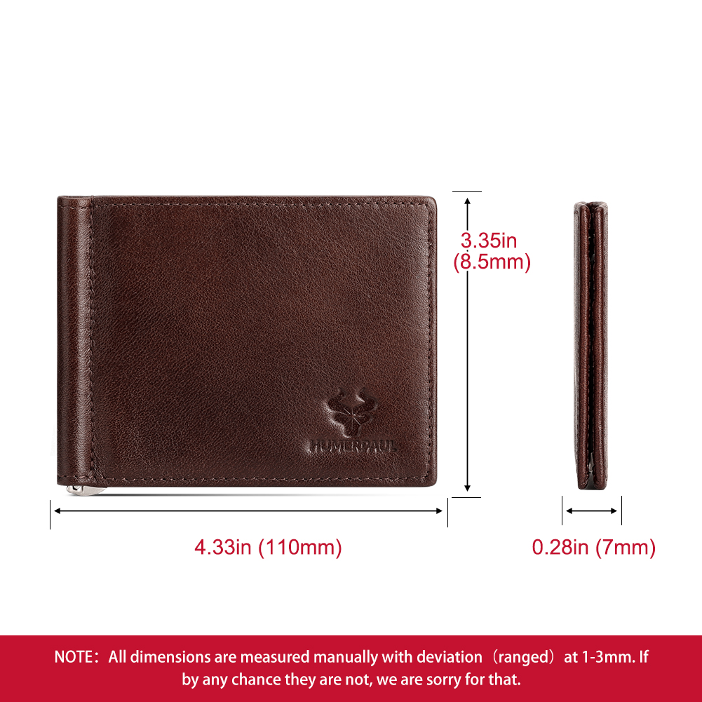 Cartera delgada de cuero genui - Money Clip Magnetic reseña y precio