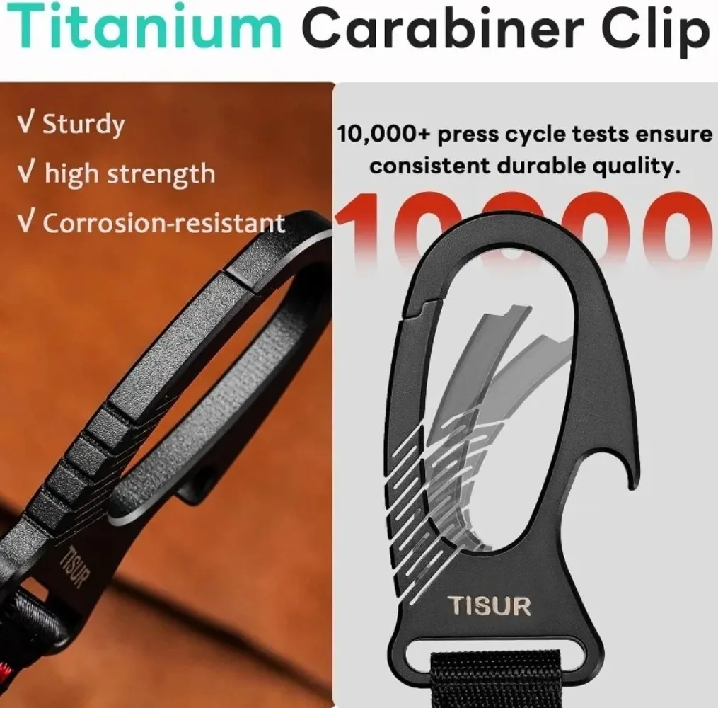 Mosquetón de Titanio con Clip  - Edc Carry Clip reseña y precio